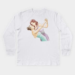 Dancing softly Kids Long Sleeve T-Shirt